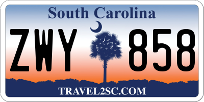 SC license plate ZWY858