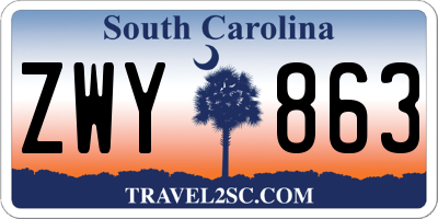 SC license plate ZWY863