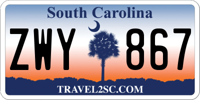 SC license plate ZWY867