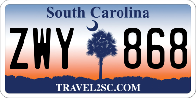 SC license plate ZWY868