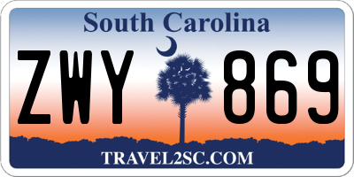 SC license plate ZWY869