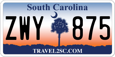 SC license plate ZWY875