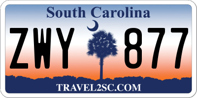 SC license plate ZWY877