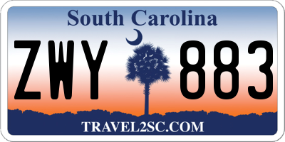 SC license plate ZWY883