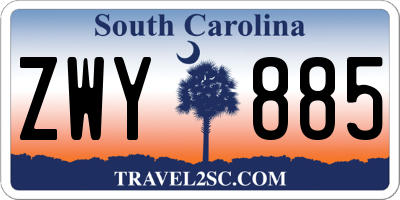SC license plate ZWY885