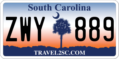 SC license plate ZWY889