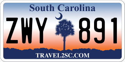 SC license plate ZWY891