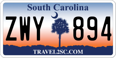 SC license plate ZWY894