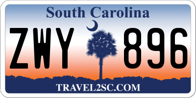 SC license plate ZWY896