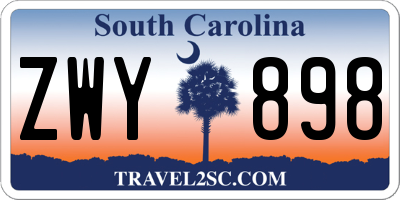 SC license plate ZWY898