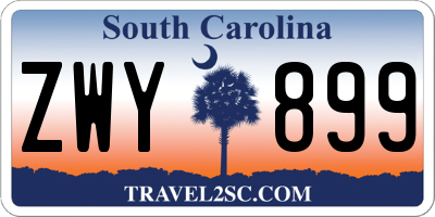 SC license plate ZWY899