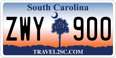 SC license plate ZWY900