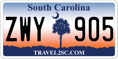 SC license plate ZWY905