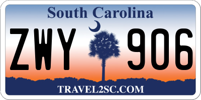 SC license plate ZWY906