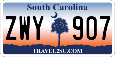 SC license plate ZWY907