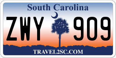 SC license plate ZWY909