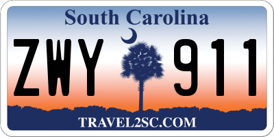 SC license plate ZWY911