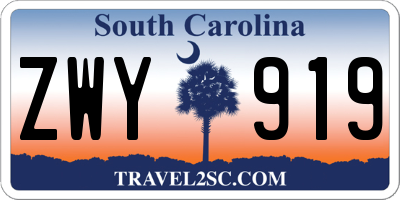 SC license plate ZWY919
