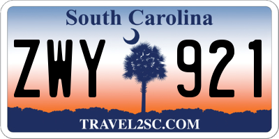 SC license plate ZWY921