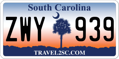 SC license plate ZWY939