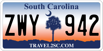 SC license plate ZWY942
