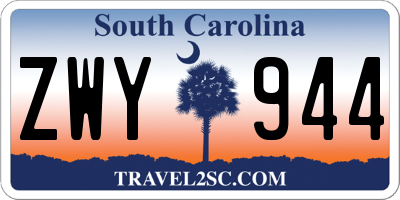SC license plate ZWY944