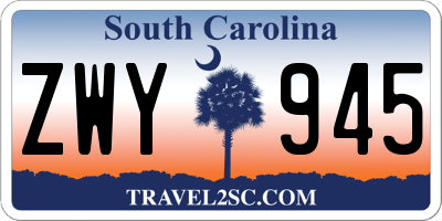 SC license plate ZWY945