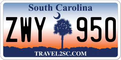 SC license plate ZWY950
