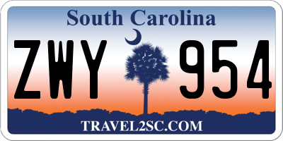 SC license plate ZWY954