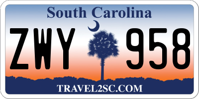SC license plate ZWY958