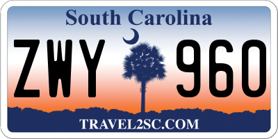 SC license plate ZWY960