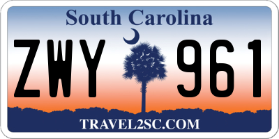 SC license plate ZWY961
