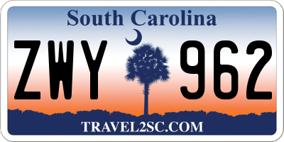 SC license plate ZWY962