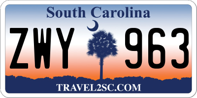 SC license plate ZWY963