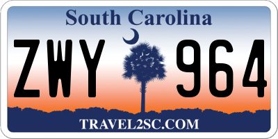 SC license plate ZWY964