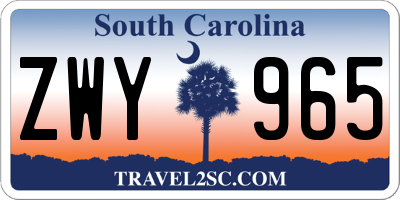 SC license plate ZWY965