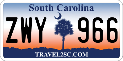 SC license plate ZWY966