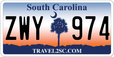 SC license plate ZWY974