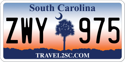 SC license plate ZWY975