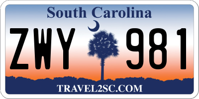SC license plate ZWY981