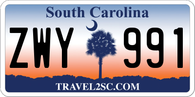 SC license plate ZWY991