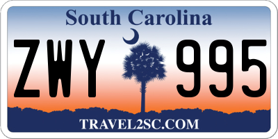 SC license plate ZWY995