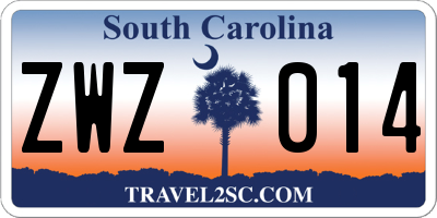 SC license plate ZWZ014