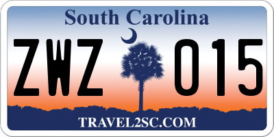 SC license plate ZWZ015