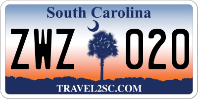 SC license plate ZWZ020