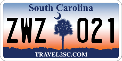 SC license plate ZWZ021