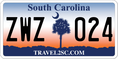 SC license plate ZWZ024