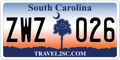 SC license plate ZWZ026