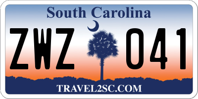 SC license plate ZWZ041