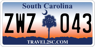 SC license plate ZWZ043